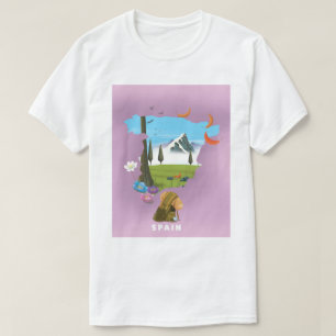 Spain Illustrated map travel poster T-Shirt