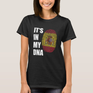Spain It's In My Dna Fingerprint Spanish Roots Pri T-Shirt