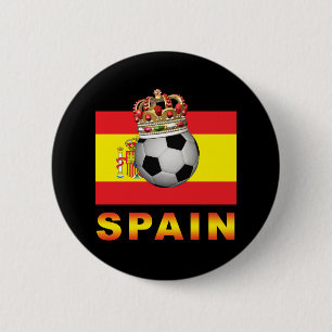 Spain King Of Football 6 Cm Round Badge