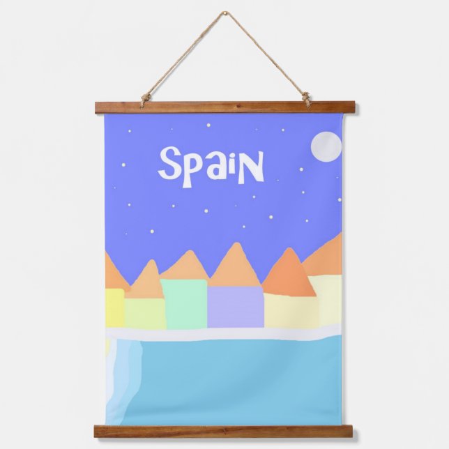 spain landscape painting art hanging tapestry (Front)