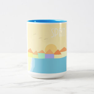 spain landscape painting art Two-Tone coffee mug