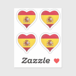 Spain love flag pride heart sticker