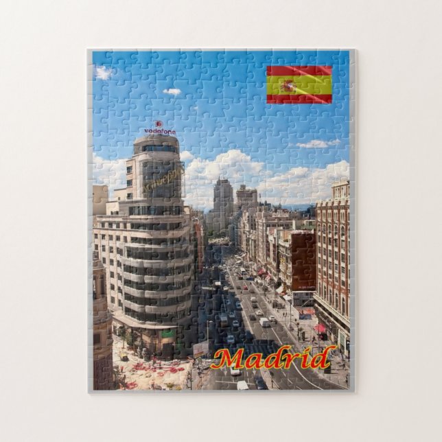 Spain - Madrid - Downtown Avenu - Jigsaw Puzzle (Vertical)