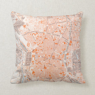Spain: Madrid Map, C1920 Cushion