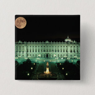 Spain, Madrid, Royal Palace and Plaza de 15 Cm Square Badge