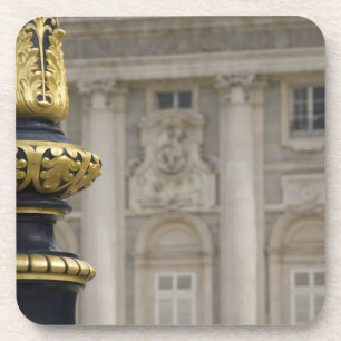Spain, Madrid. Royal Palace, ornate gilded lamp Coaster
