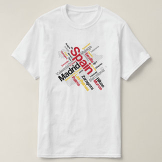 Spain Map and Cities T-Shirt