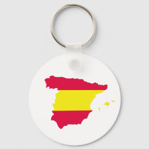 Spain Map Flag Key Ring