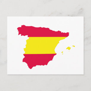 Spain Map Flag Postcard