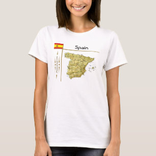 Spain Map + Flag + Title T-Shirt