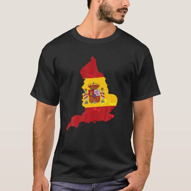 Spain Map Football Supporter Visitor Spanish Socce T-Shirt (Front)