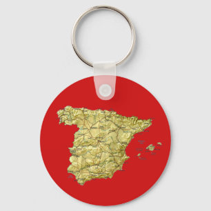 Spain Map Keychain