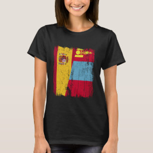 Spain Mongolia Half Flag Spanish Mongolian Jersey T-Shirt