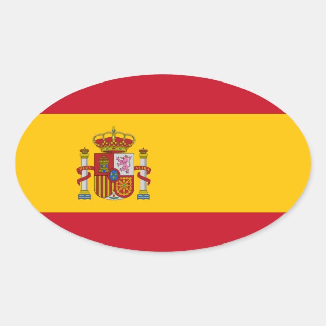 Spain National Flag Oval Sticker (Front)