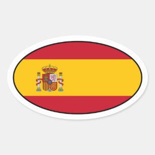 Spain National Flag Oval Sticker