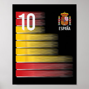 Spain Number 10 Espana Spanish Soccer Men Women Ki Poster