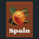 Spain orange travel poster<br><div class="desc">Spain orange travel poster in a beautiful vintage style.</div>