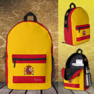 Spain, patriotic backpack, Spanish Flag / España Printed Backpack