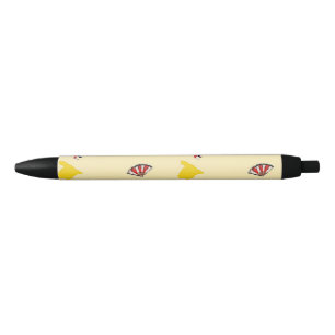 Spain pattern on cream black ink pen
