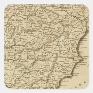 Spain, Portugal 6 Square Sticker