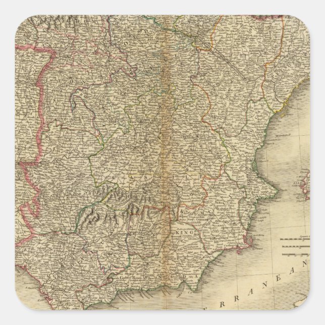 Spain, Portugal 9 Square Sticker (Front)