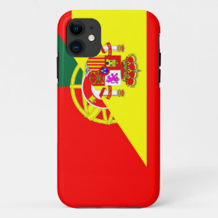 spain portugal neighbour countries half flag symbo iPhone 11 case