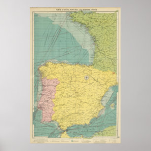 Spain, Portugal, Western France Poster