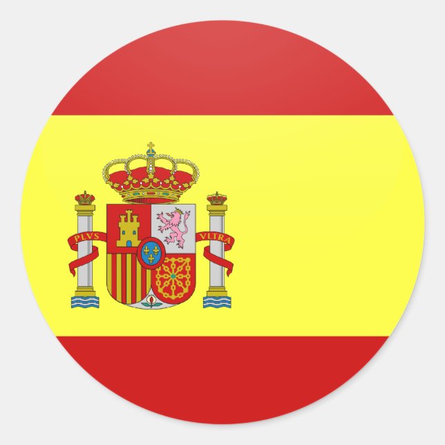 Spain quality Flag Circle Classic Round Sticker (Front)