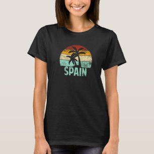 Spain Retro Palm Tree Vintage Sunset Souvenir Vaca T-Shirt