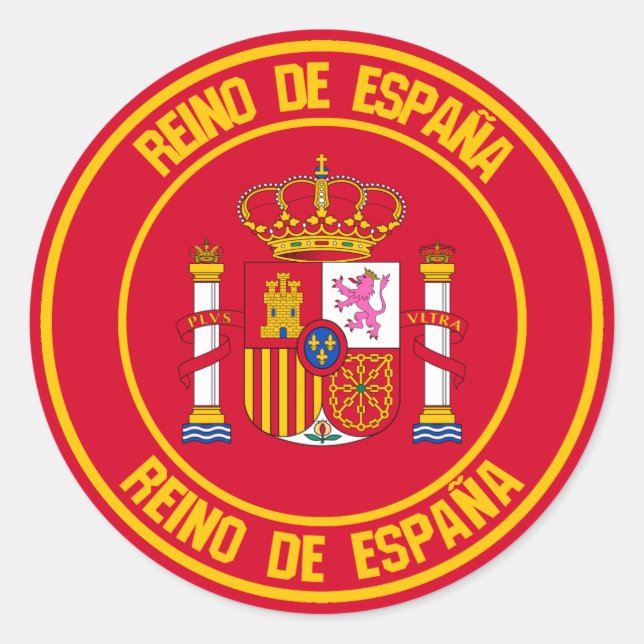 Spain Round Emblem Classic Round Sticker (Front)