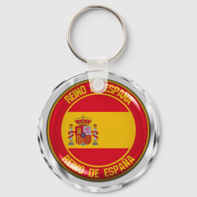 Spain Round Emblem Key Ring (Front)