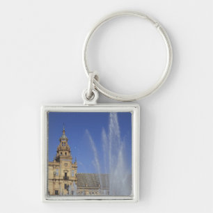 Spain, Sevilla, Andalucia Fountain and ornate Key Ring