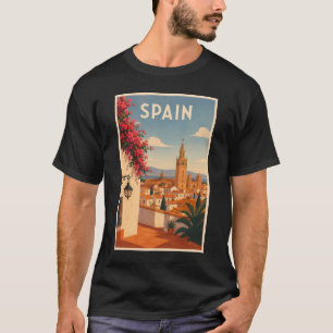 Spain Seville Illustration Travel Art Vintage T-Shirt