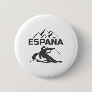 Spain Skier Ski Resort Skiing Vacation 6 Cm Round Badge