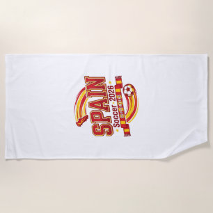 Spain Soccer 2026 Soccer Bold Country Typography F Beach Towel