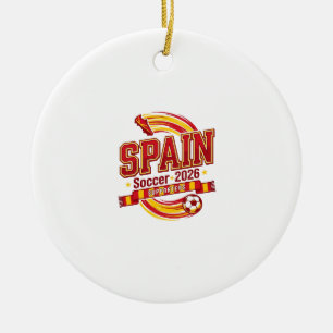 Spain Soccer 2026 Soccer Bold Country Typography F Ceramic Ornament