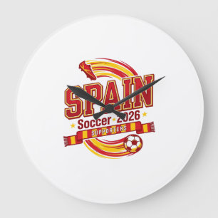 Spain Soccer 2026 Soccer Bold Country Typography F Large Clock