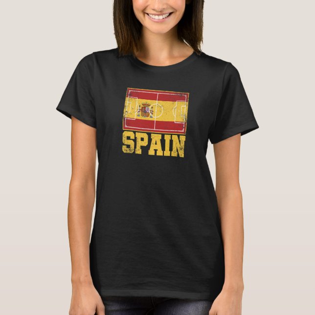 Spain Soccer Field Country Flag Espana Spanish Pri T-Shirt (Front)