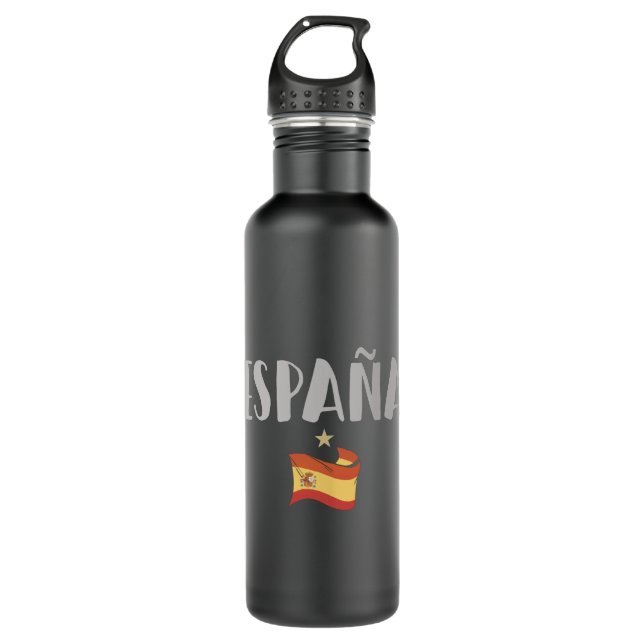 Spain Soccer Football Fan Shirt Flag 710 Ml Water Bottle (Front)