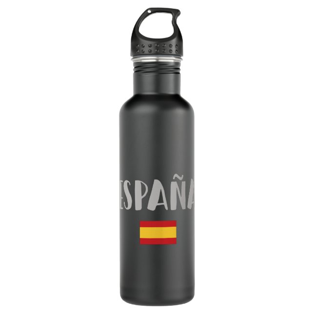 Spain Soccer Football Fan Shirt Flag 710 Ml Water Bottle (Front)