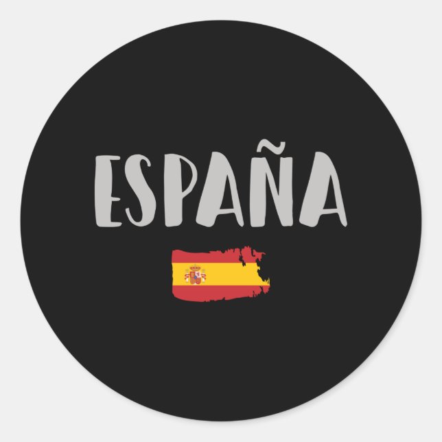 Spain Soccer Football Fan Shirt Flag Classic Round Sticker (Front)