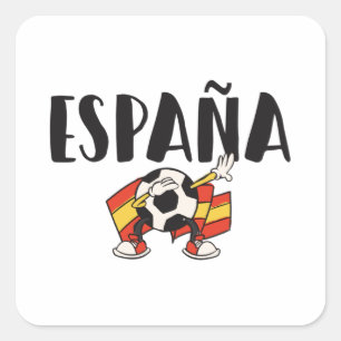 Spain Soccer Football Fan Shirt Flag Square Sticker