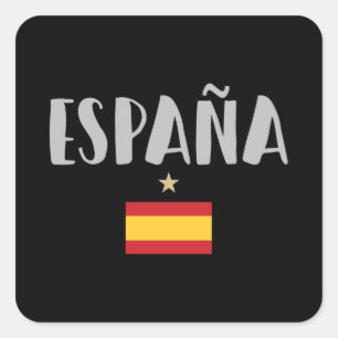 Spain Soccer Football Fan Shirt Flag Square Sticker