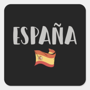 Spain Soccer Football Fan Shirt Flag Square Sticker