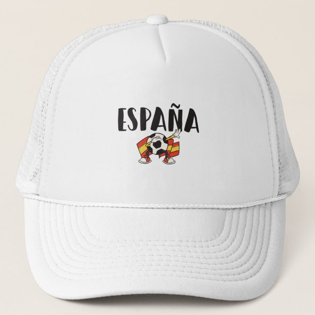 Spain Soccer Football Fan Shirt Flag Trucker Hat (Front)