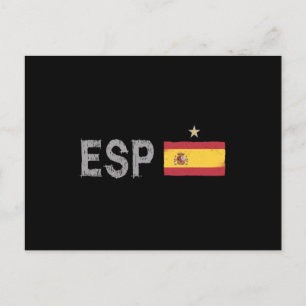 Spain Soccer Football Fan Shirt Spanish Flag Postcard