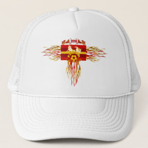 Spain soccer futbol fire logo tees and gifts trucker hat