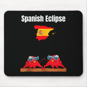 Spain Solar Eclipses Lover Bulls Illustration Mouse Pad