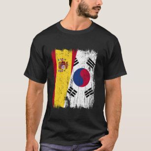 Spain South Korea Half Flag Spanish South Korean T-Shirt
