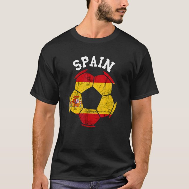 Spain Spain Soccer Ball Spanish Roots Spanish Flag T-Shirt (Front)